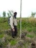 (Photo: M. Hertel) Mathias Göckede with the scale for level measurements at the site.