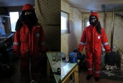 Min and Ina wearing the Arctic suit (Photo: Cherskii expedition team) 