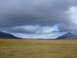 Adventdalen in Summer. View towards the fjord