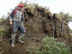 Sampling at a windy exposure in Yedoma deposits smaller